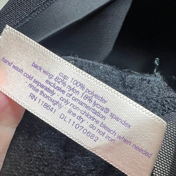 Cacique Lane Bryant Bra 44C Black Underwire Lined Full Coverage Molded Mesh Back - Picture 5 of 9